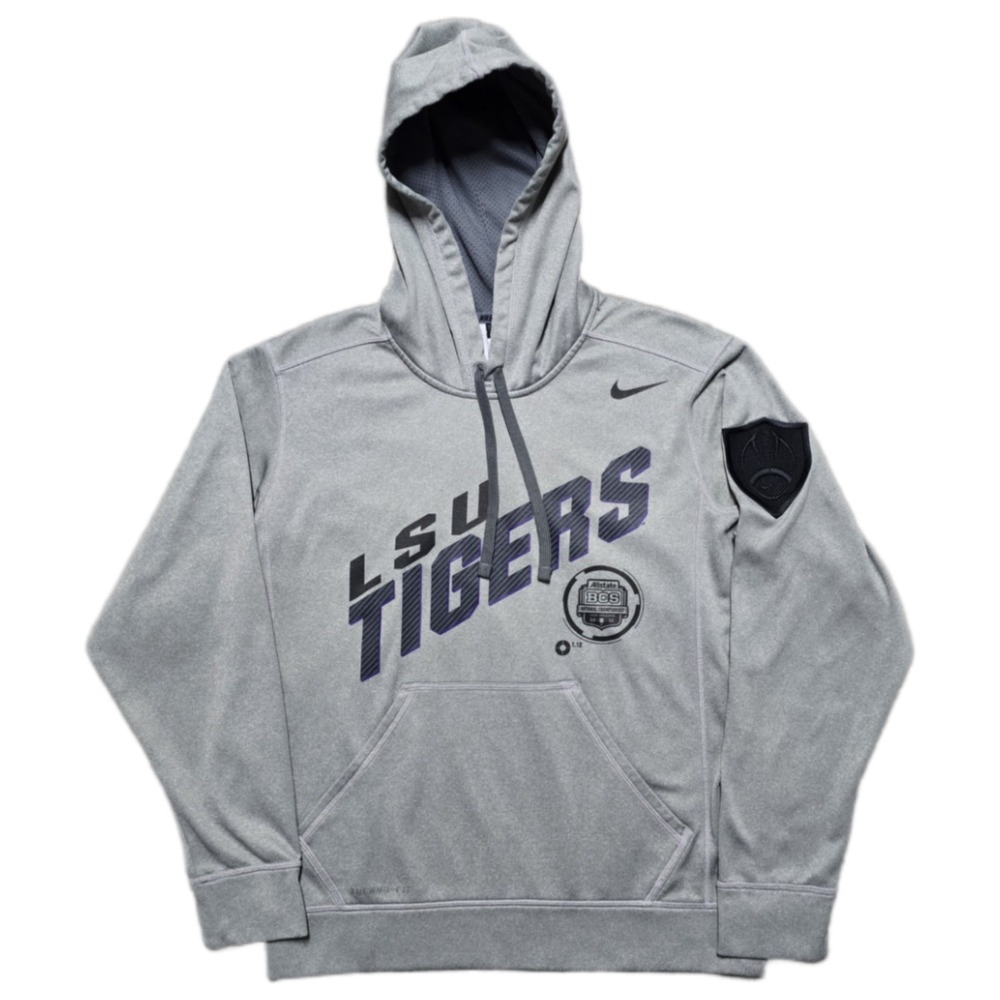 Nike LSU Tigers 2012 BCS National Champions Hoodie Mens S Gray Therma-FIT NCAA